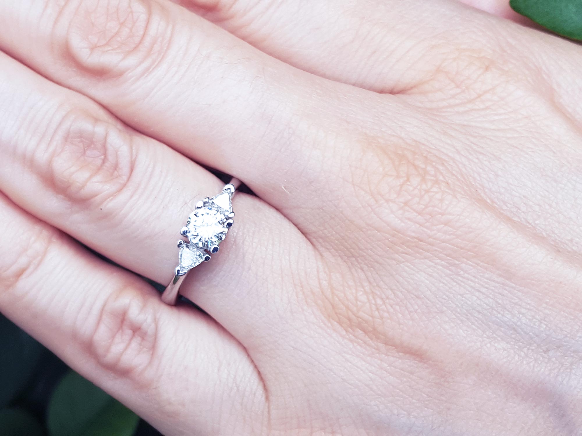 Engagement three stone diamond rings