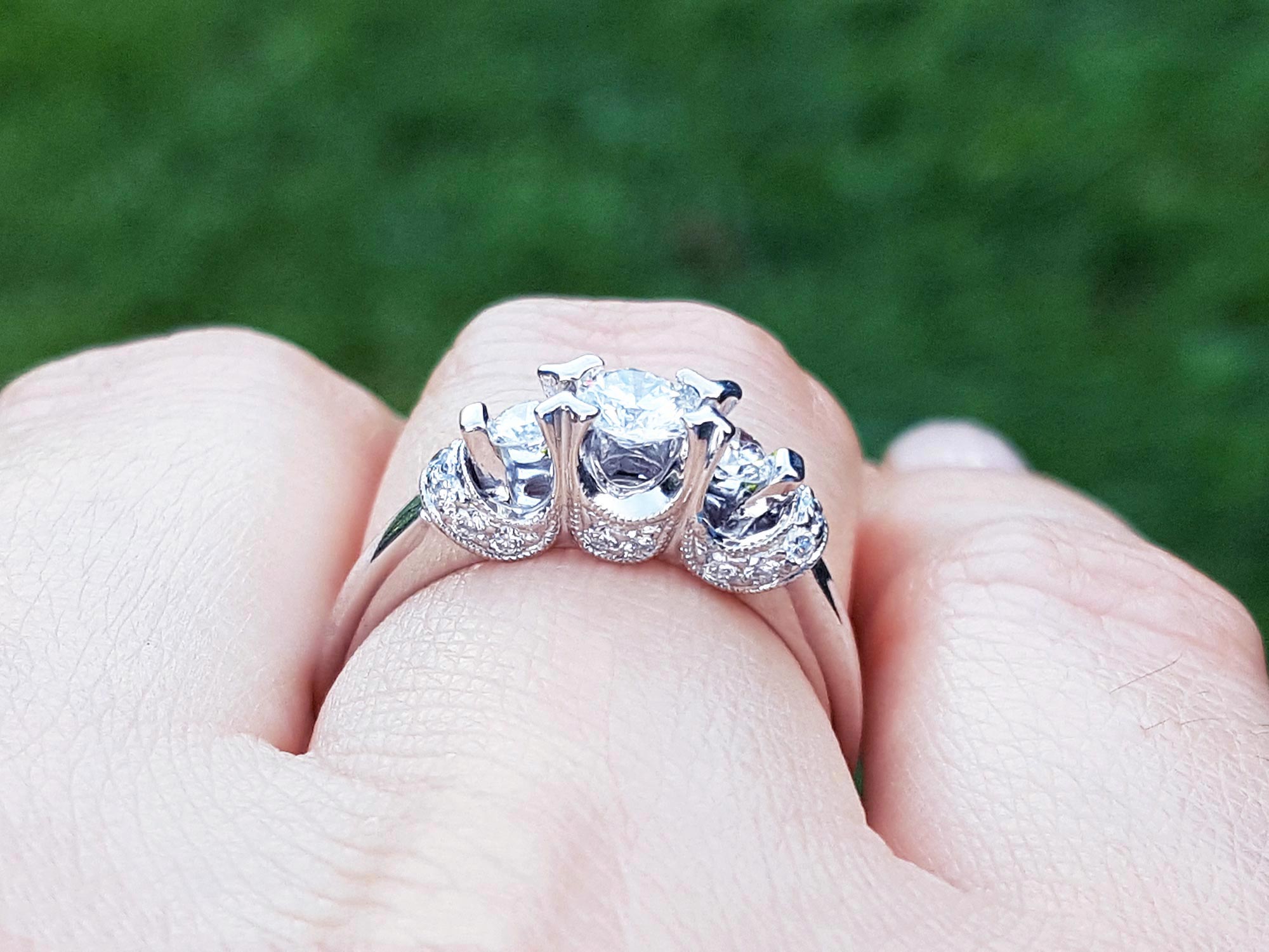 Genuine diamond ring