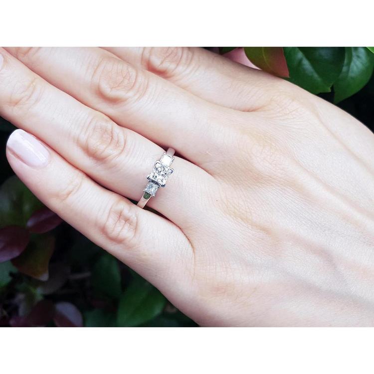 Natural diamond engagement ring