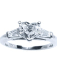 Heart three stone diamond ring