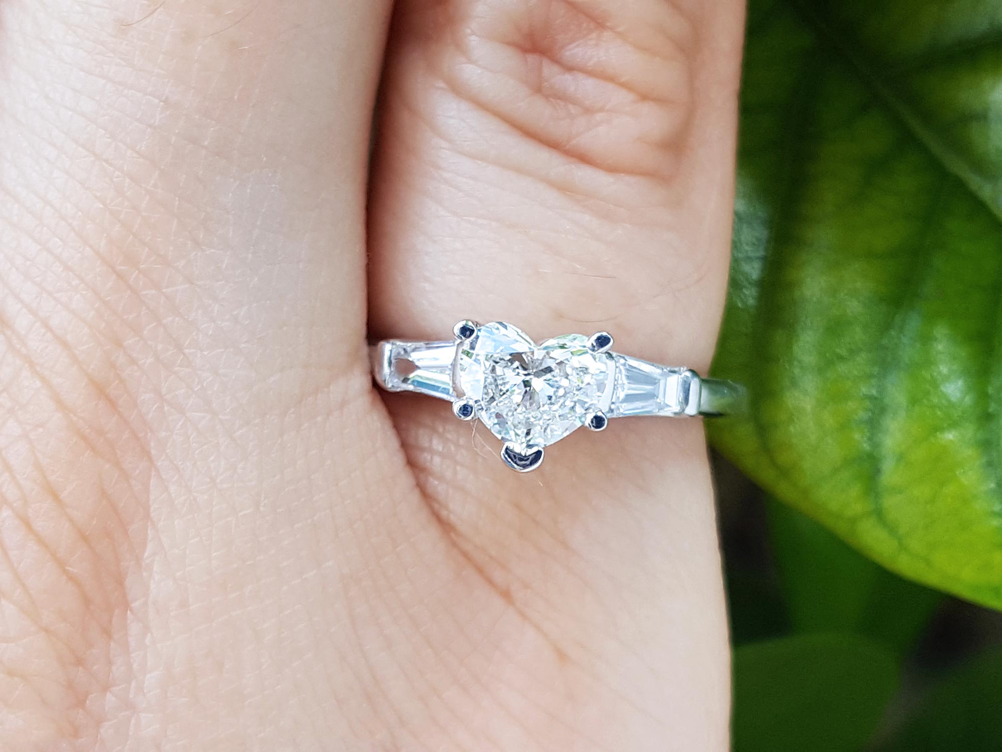 Engagement ring heart diamond