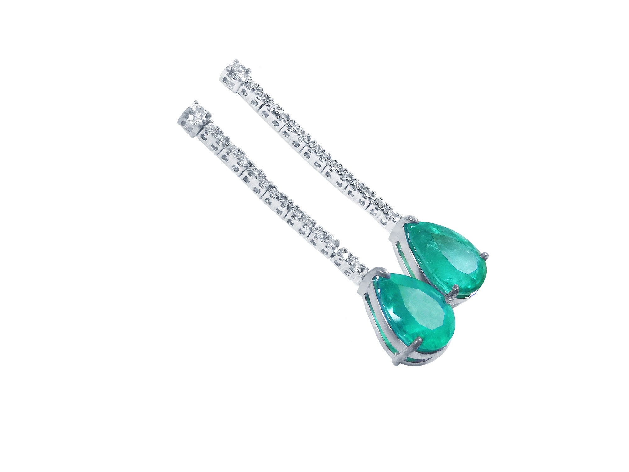 Colombian emerald dangle earrings