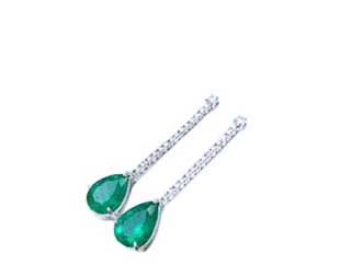 Emerald Pear Shaped Earrings
