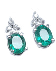 Colombian emerald-cut emerald dangle earrings