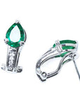 Natural diamonds emerald earrings