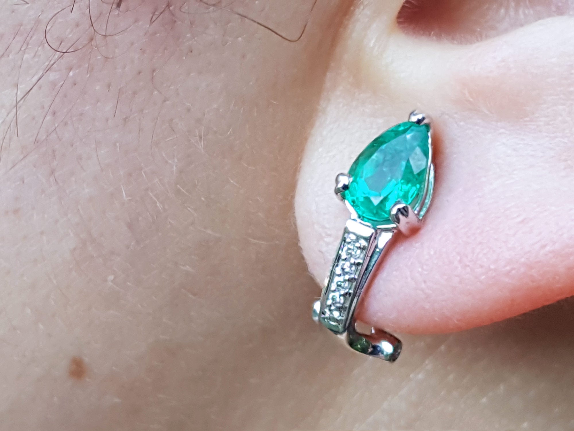 Natural Emerald clip on earrings
