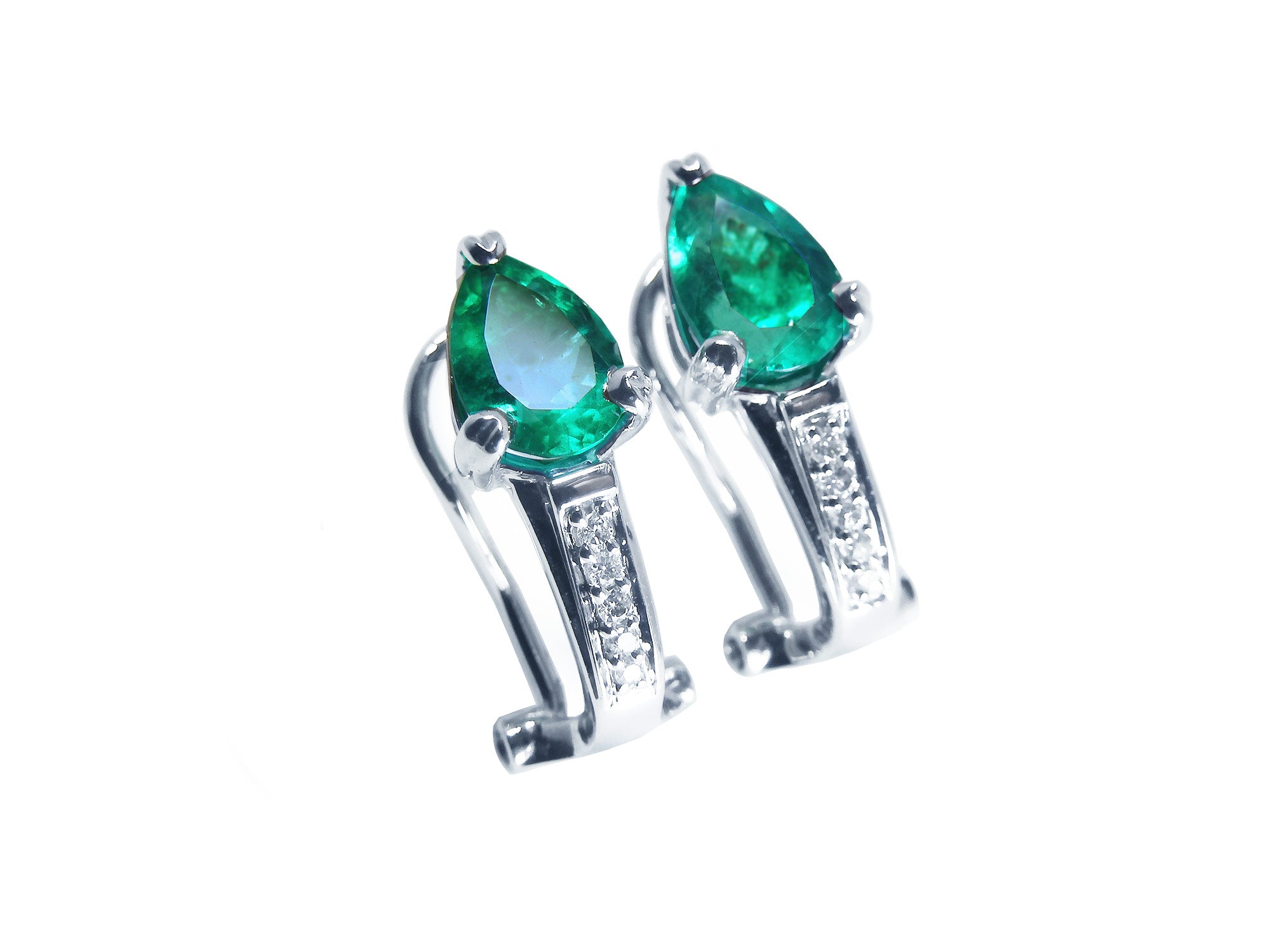 Colombian Emerald clip on earrings