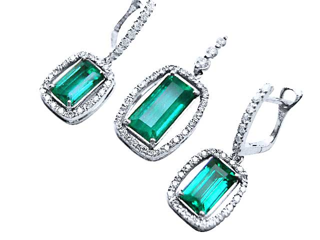 Affordable emerald dangle earrings