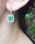 Authentic Colombian emerald earrings and pendant set