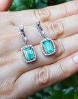 14k white gold emerald earrings
