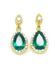 Heart Emerald earrings and matchig pendant