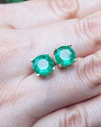 Unique emerald gold earrings