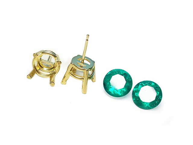 Deep Green emerald earrings