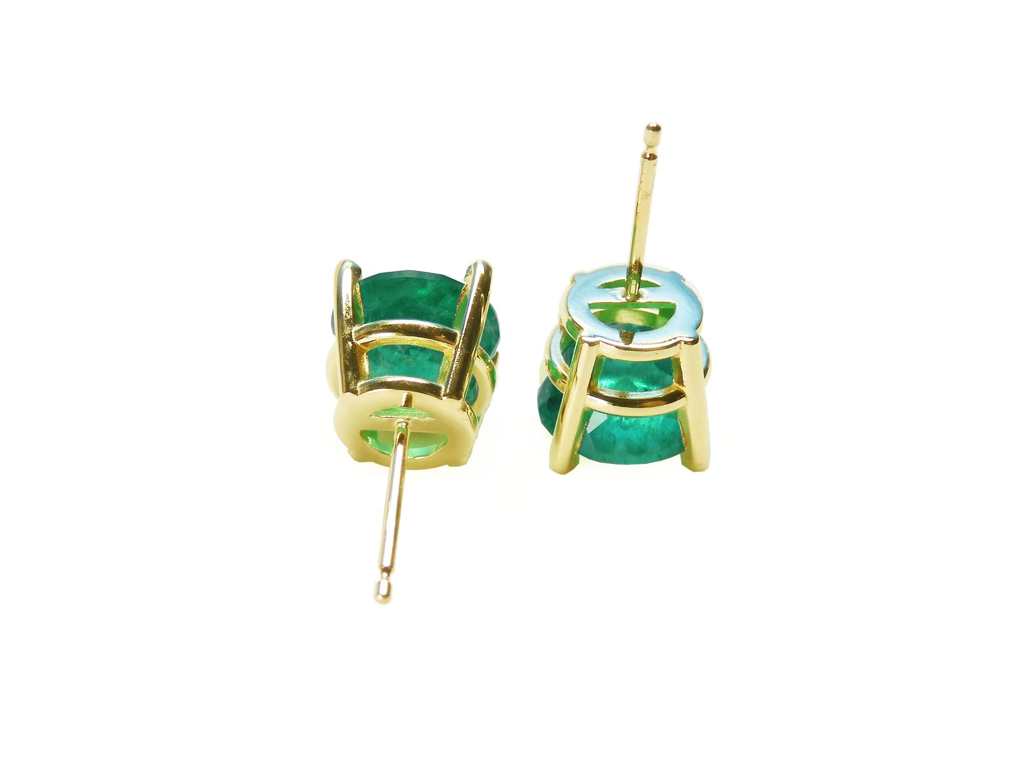 Muzo Colombian emerald stud earrings