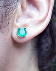 Stud earrings Colombian emeralds