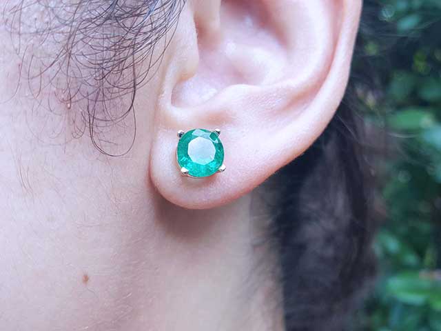 Genuine Emerald earrings for  mother’s day