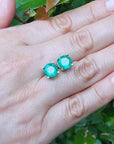 Emerald stud earrings made in USA