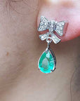 Real emerald stud earrings for sale