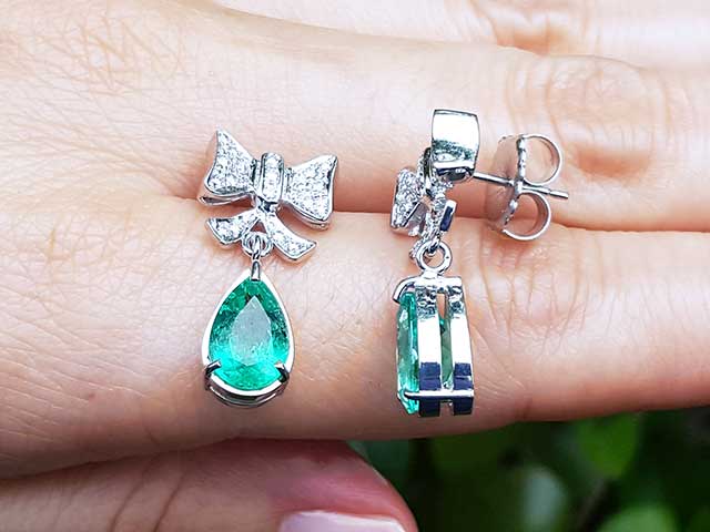 Medium green Colombian emeralds
