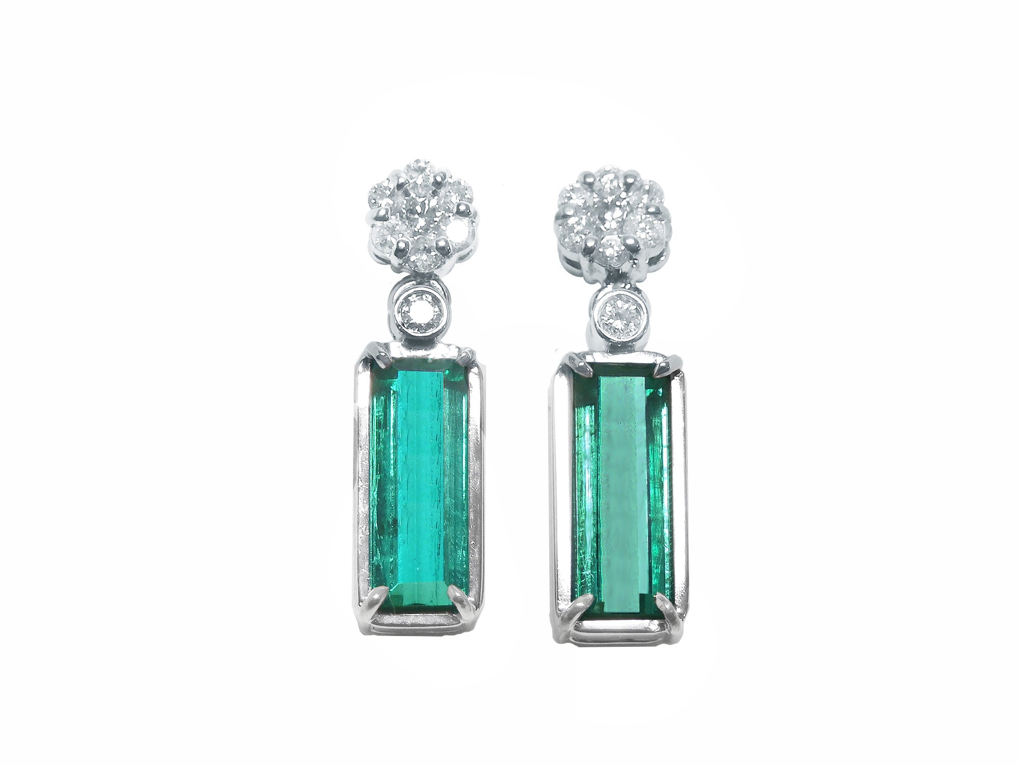 Muzo Colombian emerald stud earrings for sale in USA