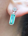 May Birthstone emerald earrings