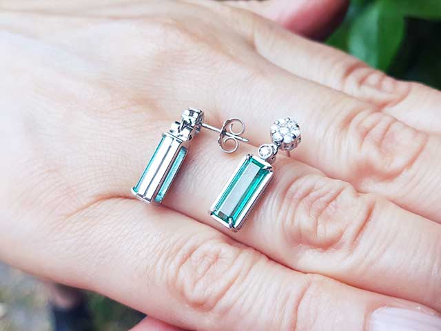 Green gemstone earrings for sale