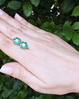 Cluster emerald stud earrings