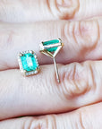 Gold emerald earrings