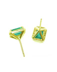 yellow gold emerald stud earrings