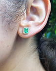 Genuine emerald sutud earrings