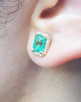 emerald stud earrings for sale