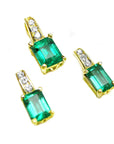 Emerald earrings and pendant set