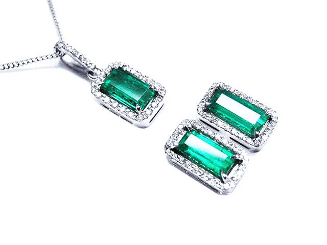 Real emerald earrings and match pendant