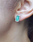 Unique emerald gold earrings