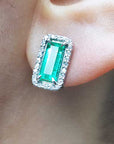 Genuine Colombian emerald earrings