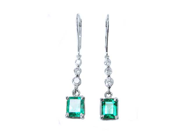 Green fire emerald earrings