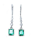 Green fire emerald earrings