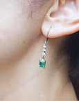 Lever back emerald earrings