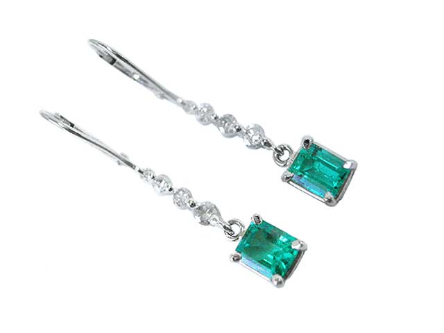 Colombian emerald dangle earrings