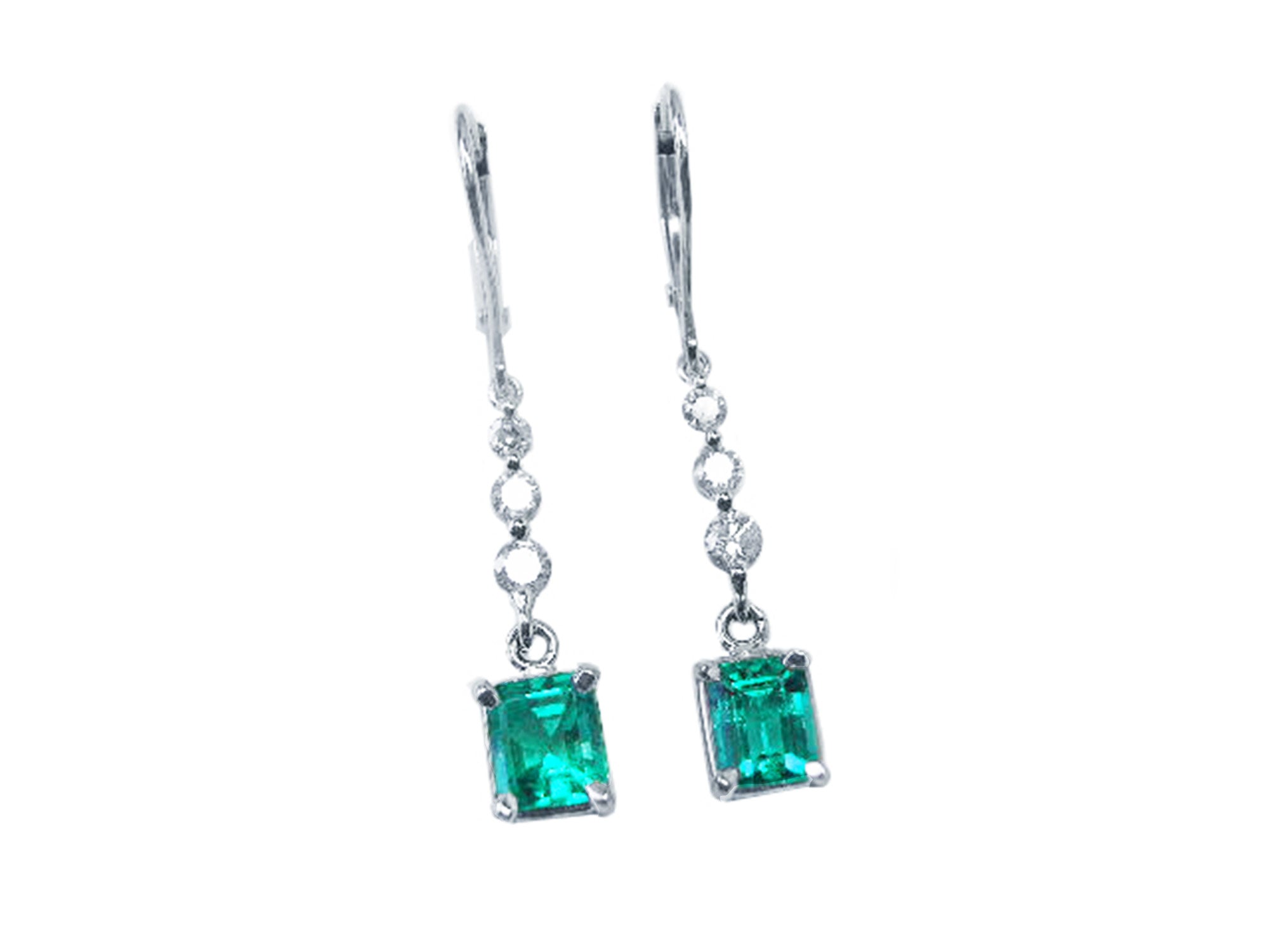 Natural Emerald dangle earrings