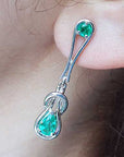 Genuine emerald love knot earrings