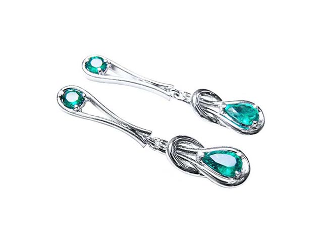 Vibrant emerald dangle earrings