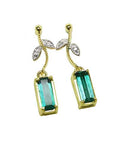 Hand made solid gold emerald earrings