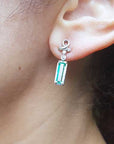 Natural emerald and diamond earrings
