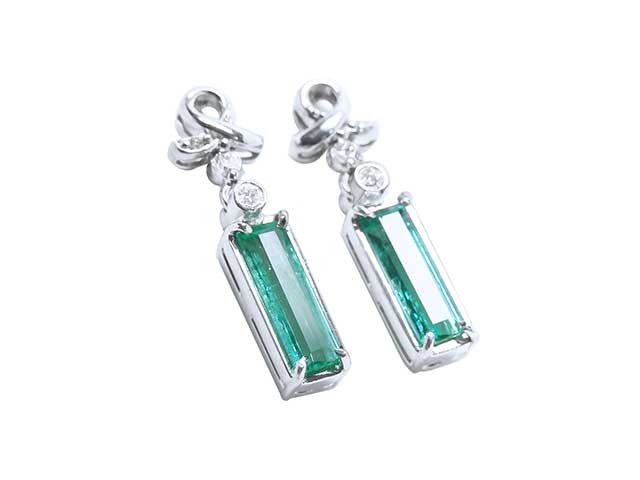 Genuine Colombian emerald earrings