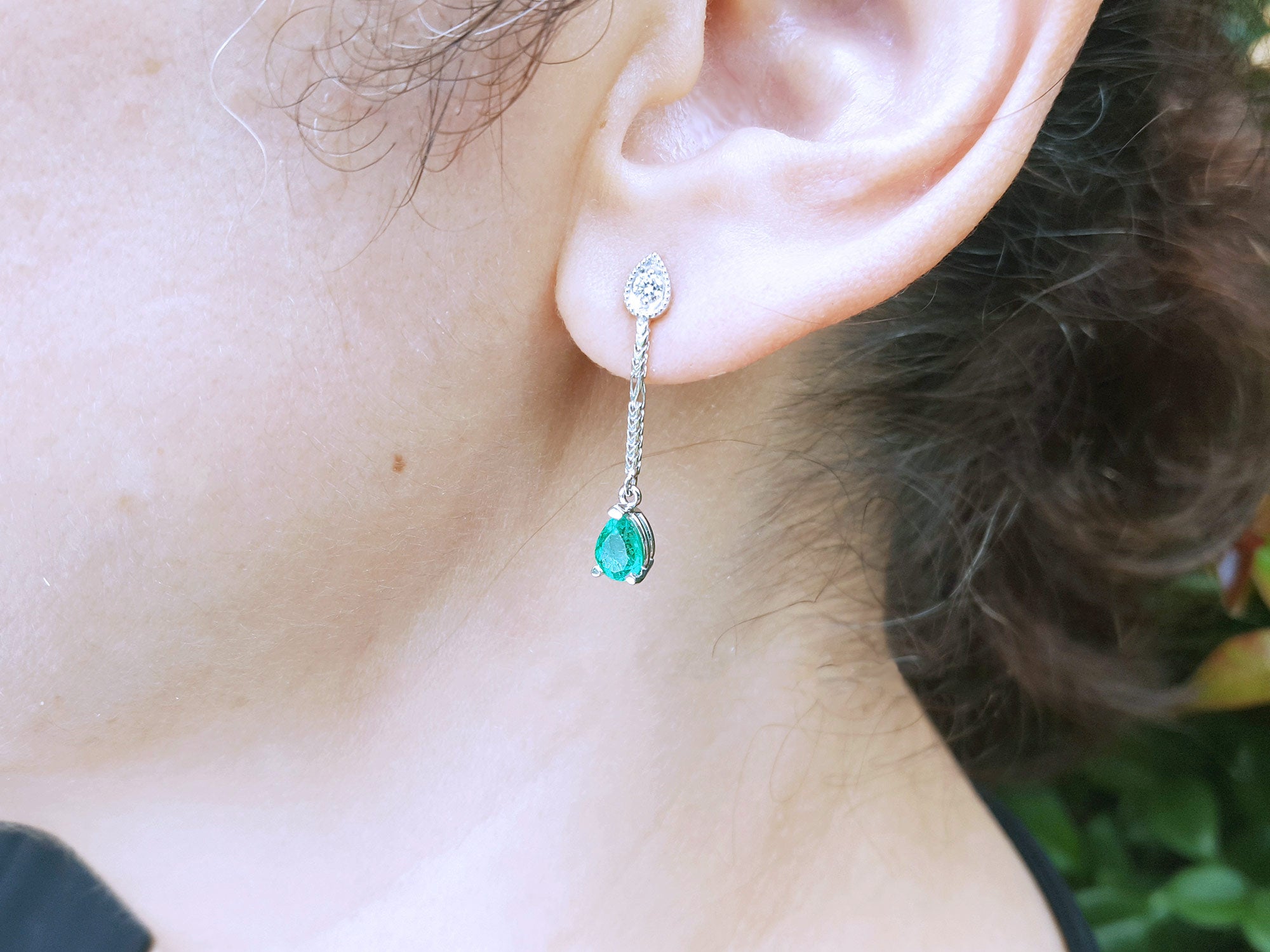 Mother&#39;s Day gift emerald earrings