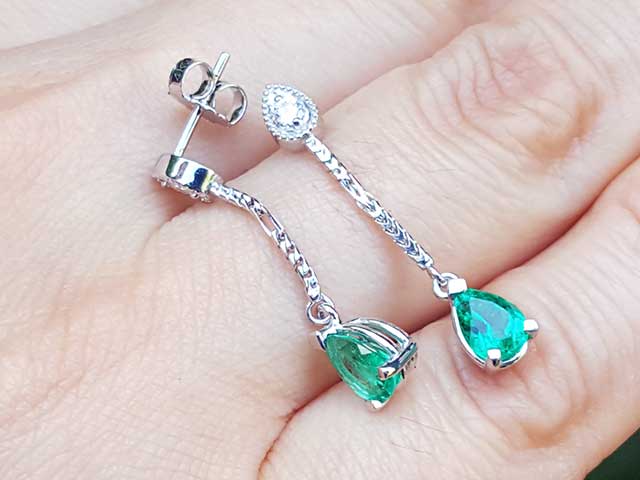Colombian emerald earrings for sale