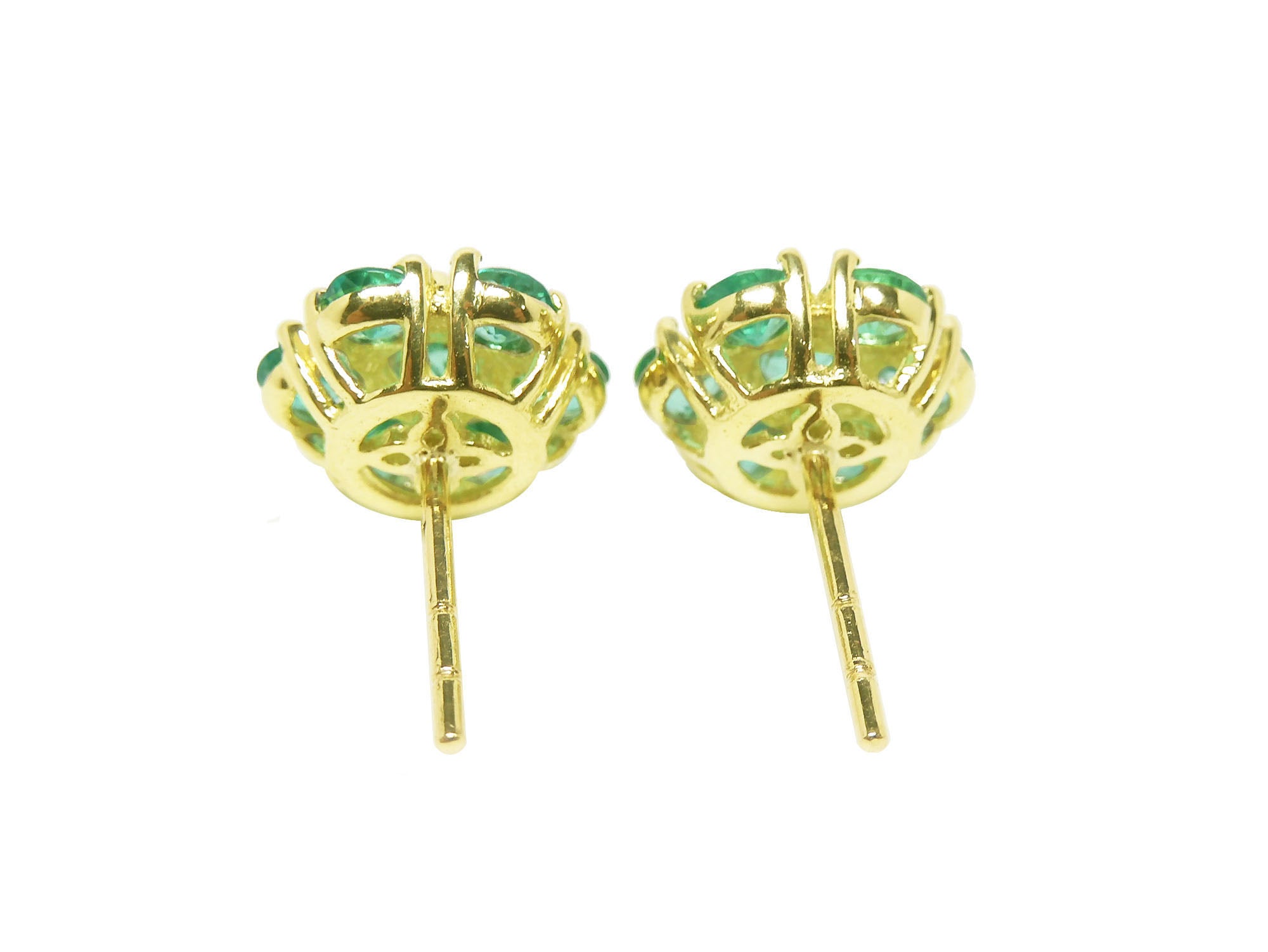 Stud Emerald cluster earrings for sale