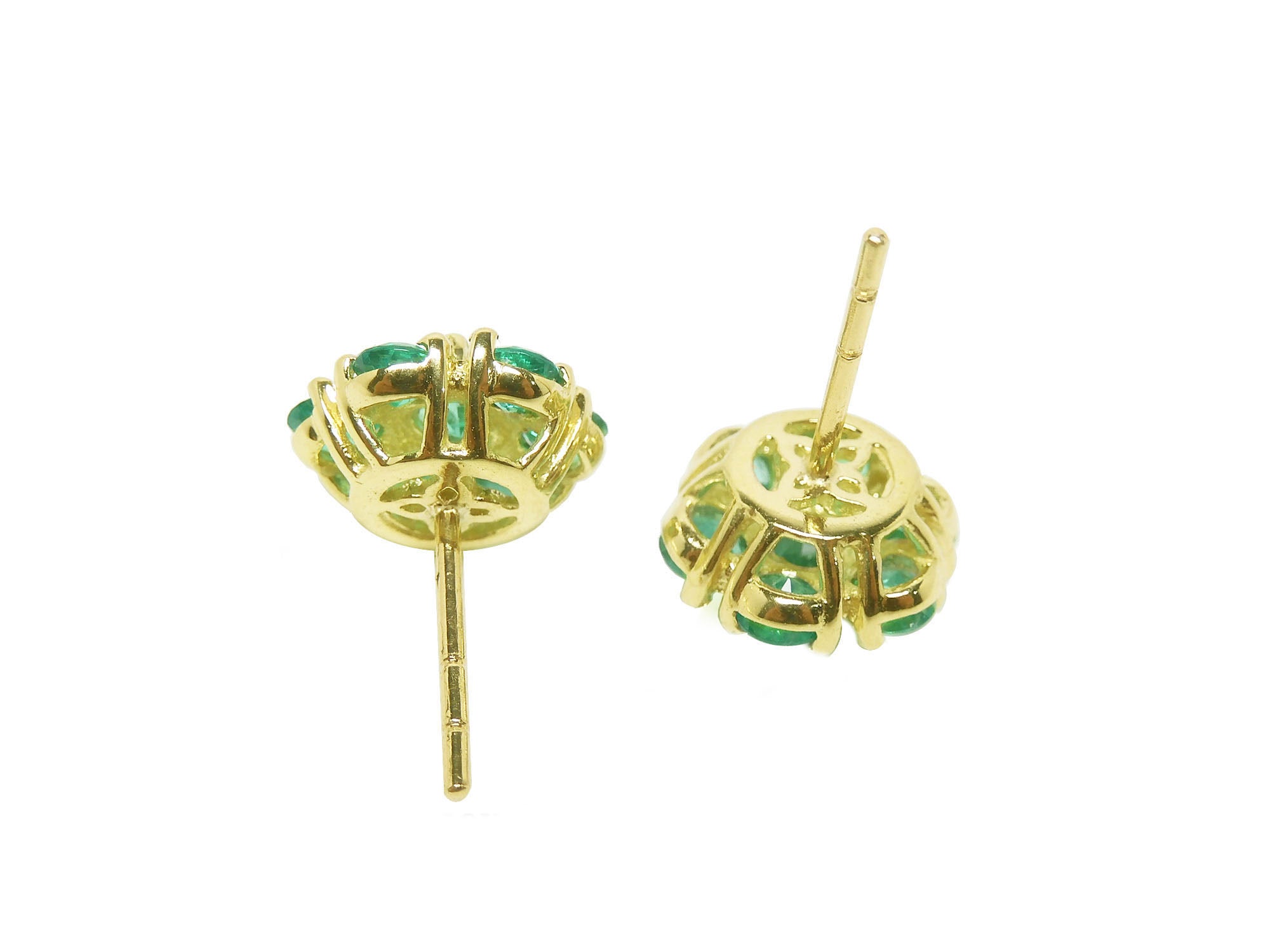 Natural Emerald cluster earrings