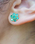 Colombian emeralds cluster earrings